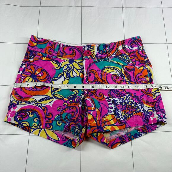 Lilly Pulitzer Shorts Womens 4 Pink Multi Callahan Sea and Be Seen Resort Preppy - Picture 8 of 12